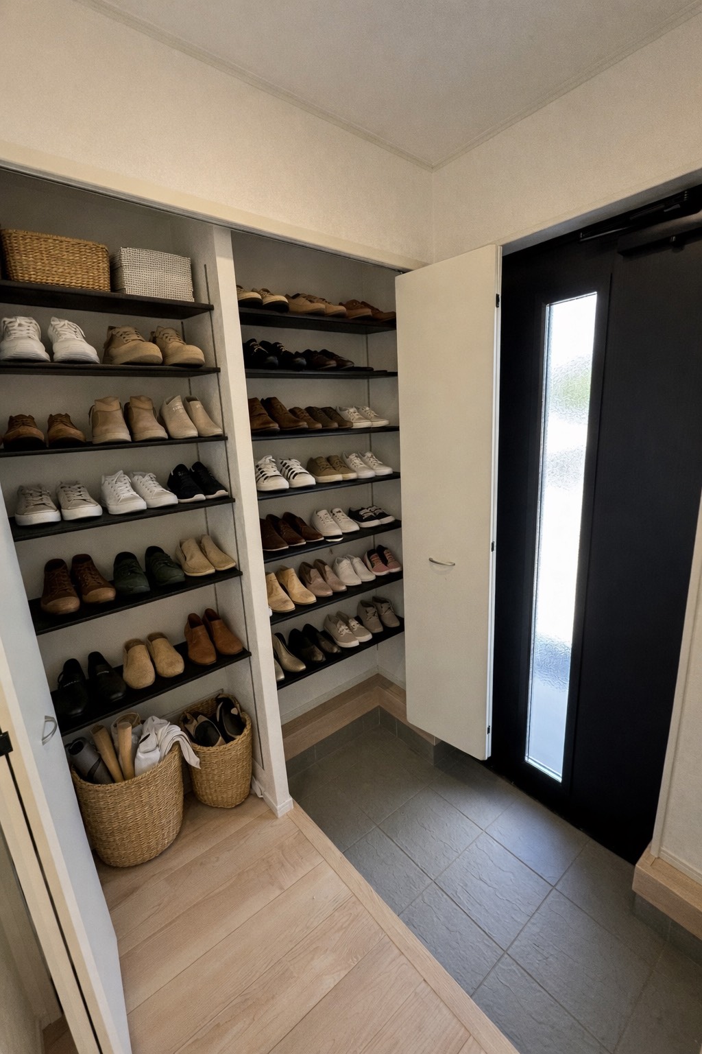 玄関　靴などをイメージで配置した写真をのせています。